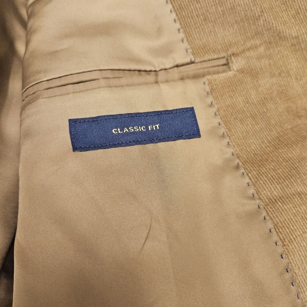 STAFFORD Mens Brown Cotton CORDUROY ELBOW PATCHES Sport Coat Blazer Jacket 42R - Picture 8 of 10